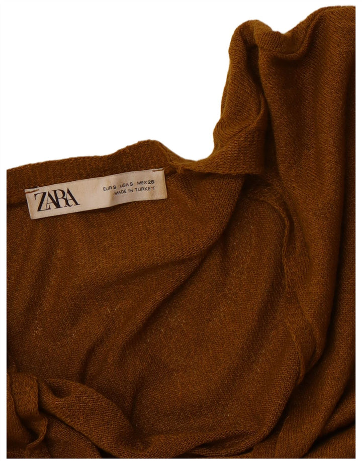 ZARA Cardigan surdimensionné pour femme UK 10 Petit Marron