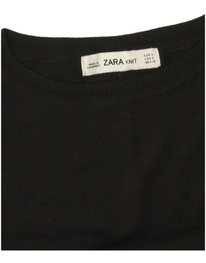 Zara Pull surdimensionné à col bateau pour femme UK 10 Petit Noir