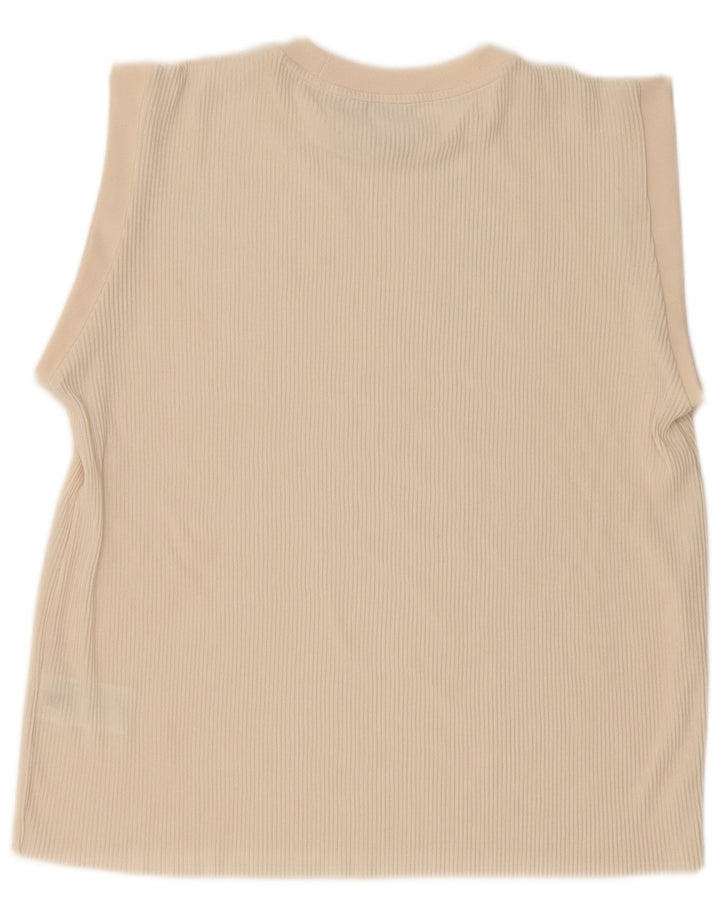 Adidas Débardeur surdimensionné pour femme UK 8 Petit Polyester Beige
