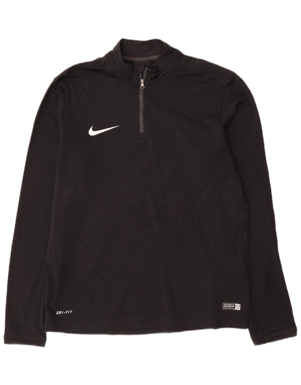Nike Hommes Dri Fit Zip Neck Pull Survêtement Haut Noir Moyen Polyester