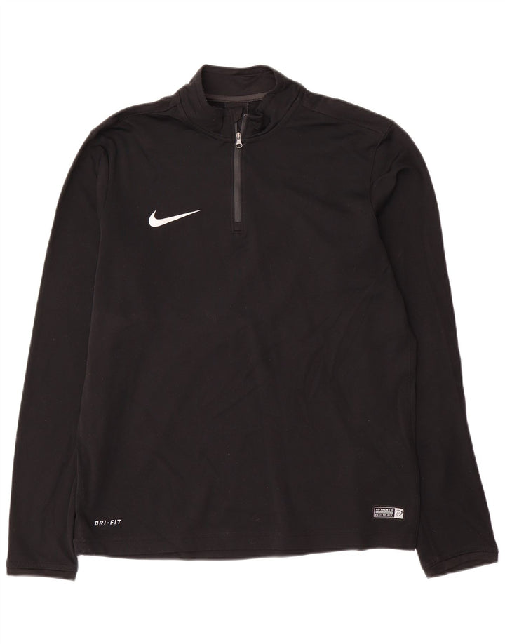 Nike Hommes Dri Fit Zip Neck Pull Survêtement Haut Noir Moyen Polyester