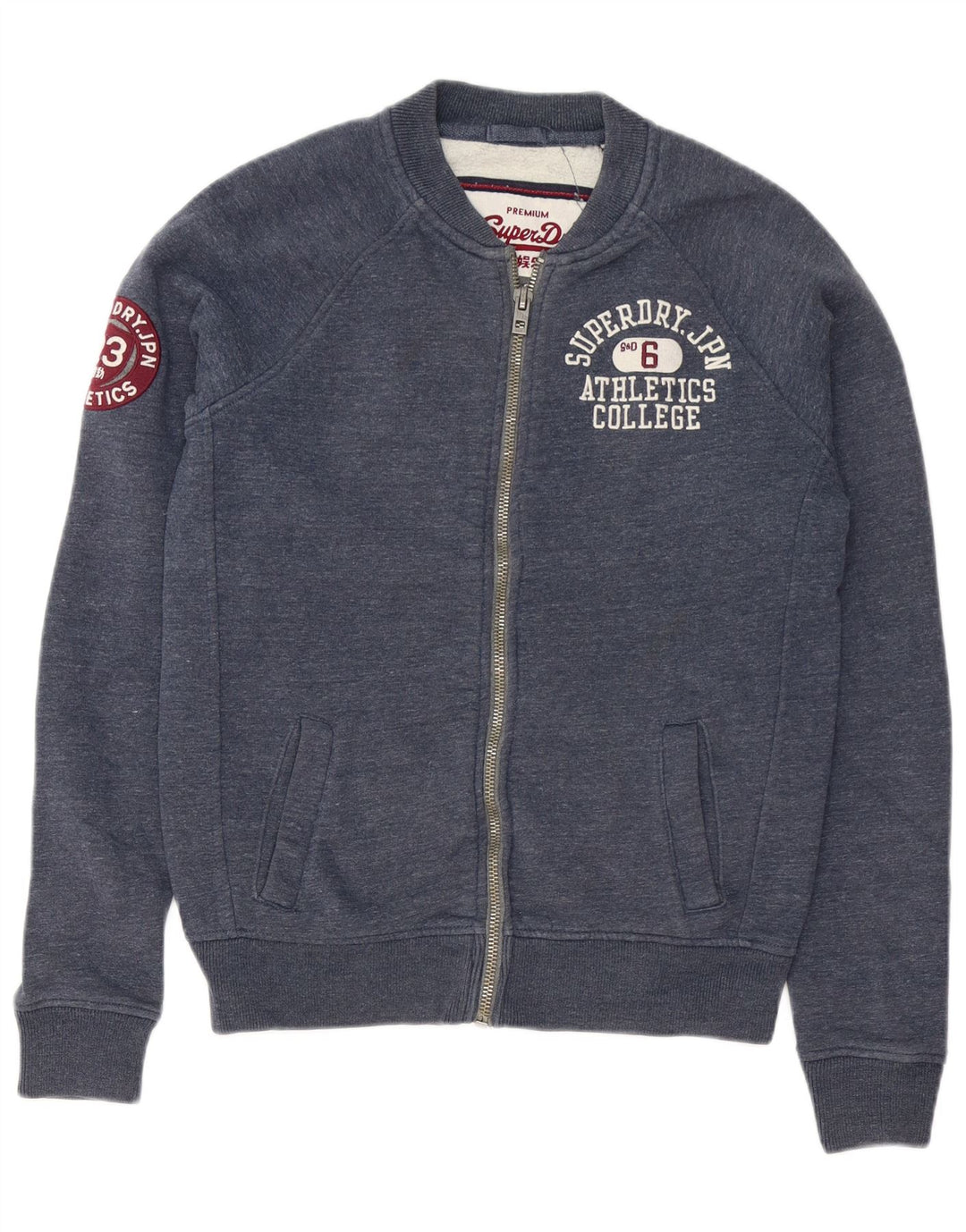 Superdry Veste de survêtement graphique en coton moucheté bleu marine moyen