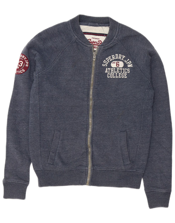 Superdry Veste de survêtement graphique en coton moucheté bleu marine moyen