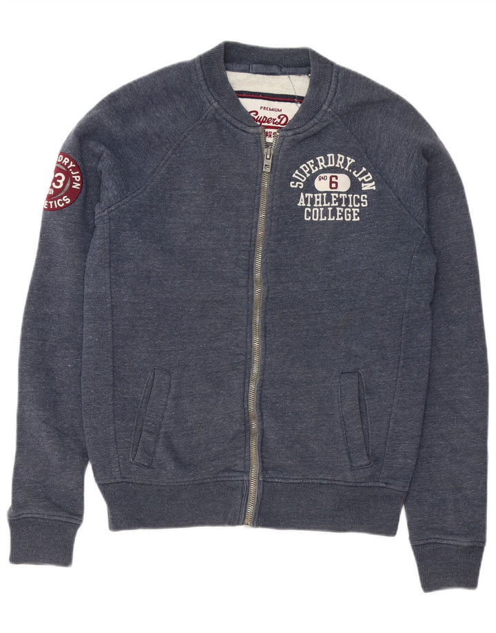 Superdry Veste de survêtement graphique en coton moucheté bleu marine moyen