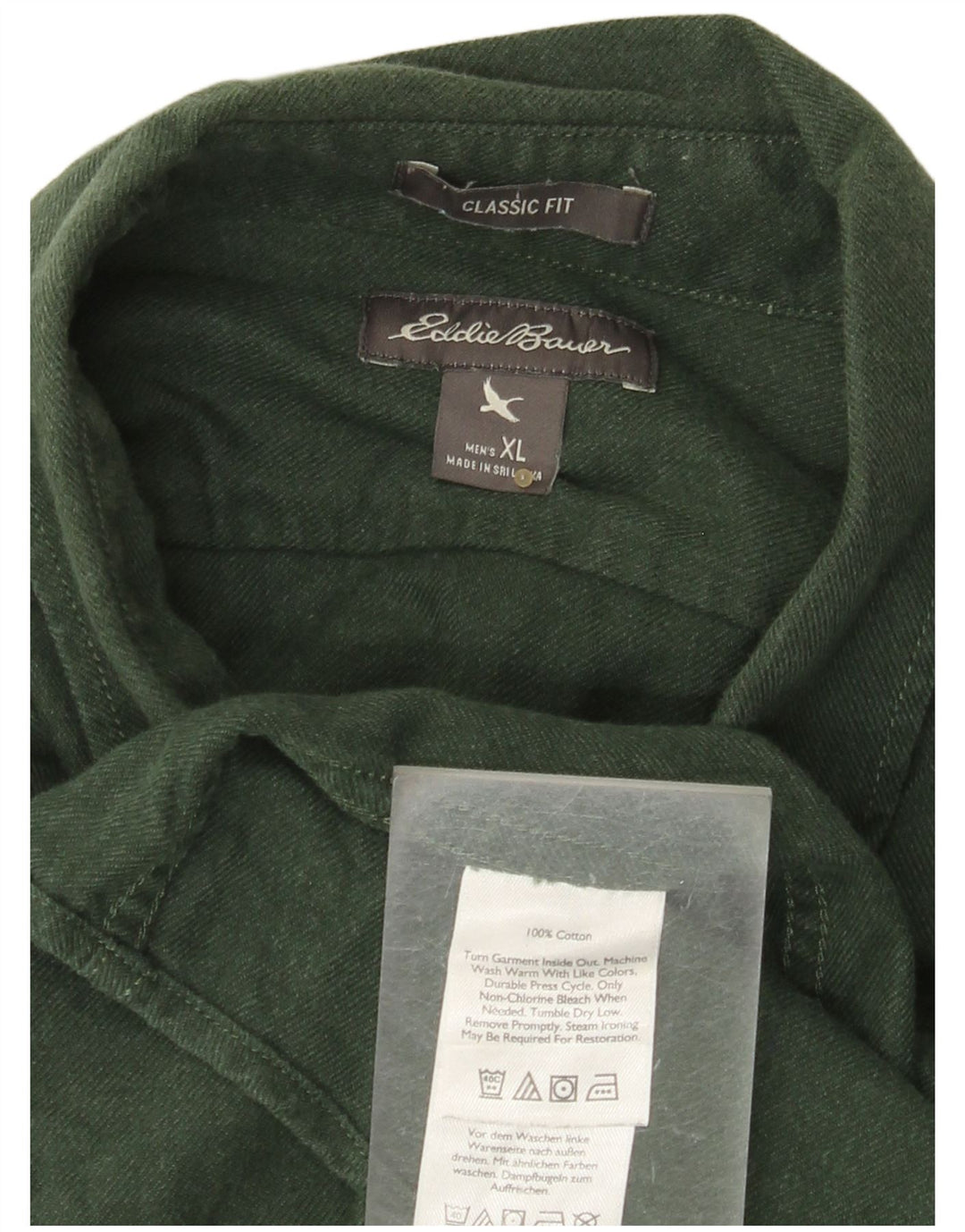 EDDIE BAUER Chemise en flanelle coupe classique pour homme XL en coton vert