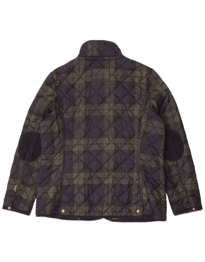 Joules Veste matelassée pour femme UK 18 XL Bleu marine à carreaux en polyester