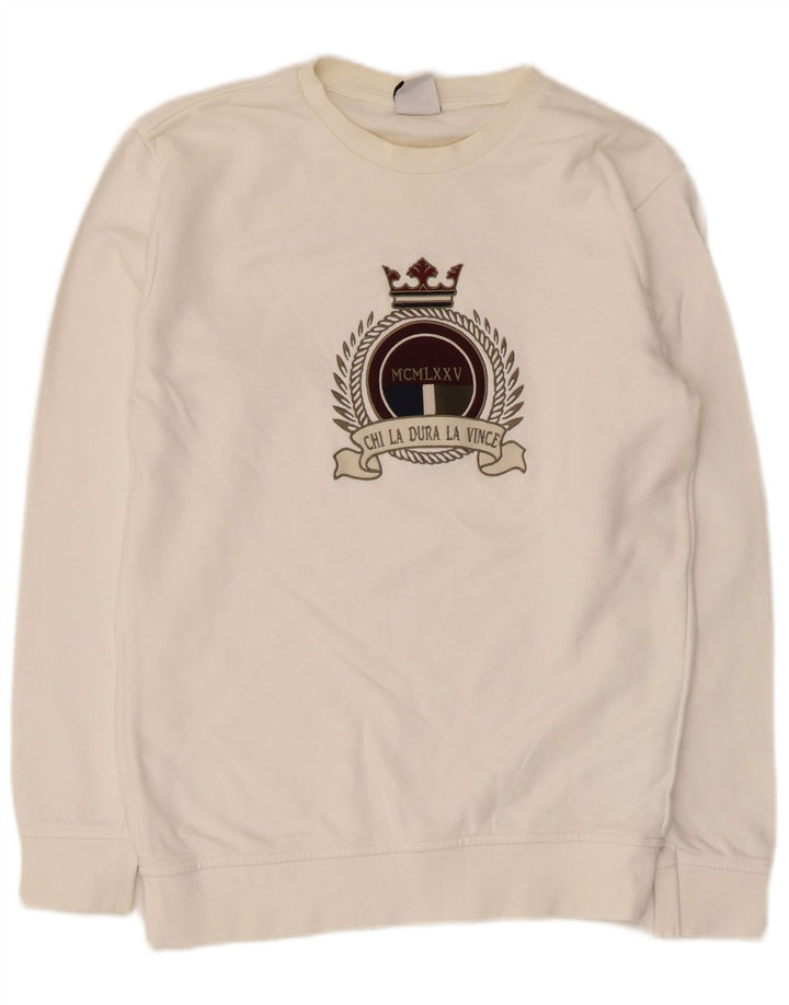 Zara Mens Graphic Sweatshirt Jumper Petit Coton Blanc