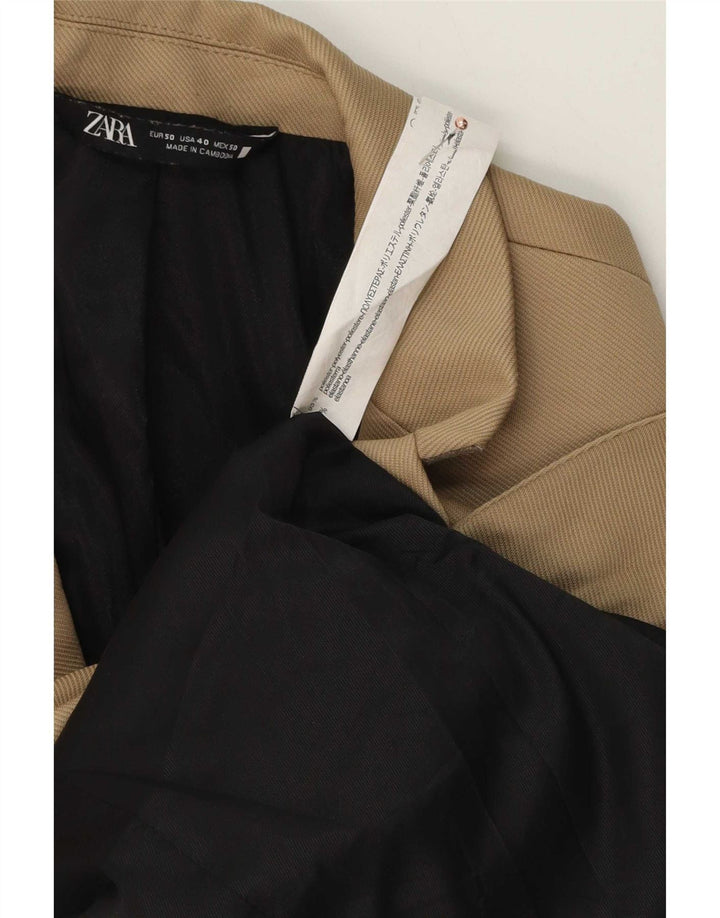 Zara Veste Blazer 1 Bouton Homme EU 50 Beige Moyen Polyester
