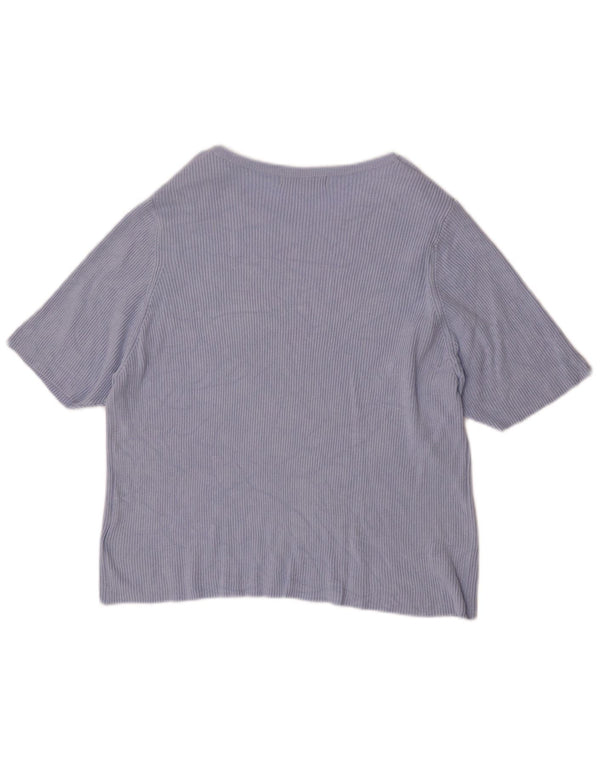 Marks & Spencer T-Shirt Femme Top UK 24 4XL Bleu Viscose