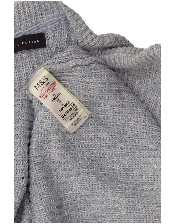 Marks & Spencer Pull surdimensionné à col bateau pour femme UK 10 Petit Bleu