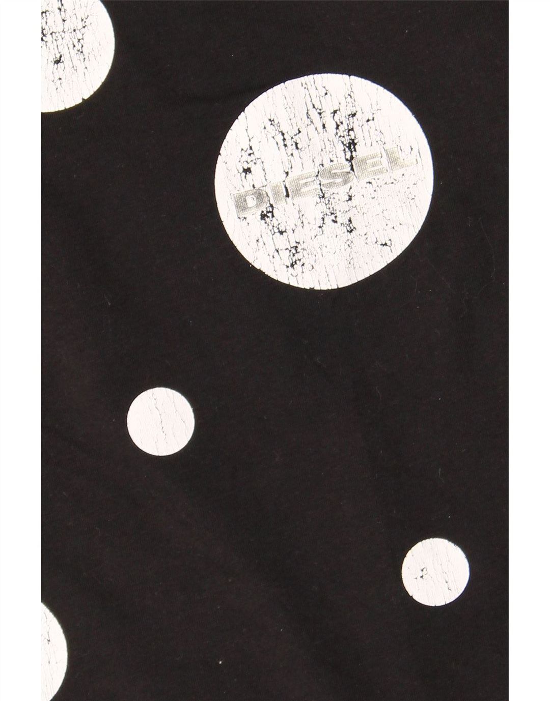 DIESEL T-Shirt Graphique Homme Noir Moyen à Pois Coton
