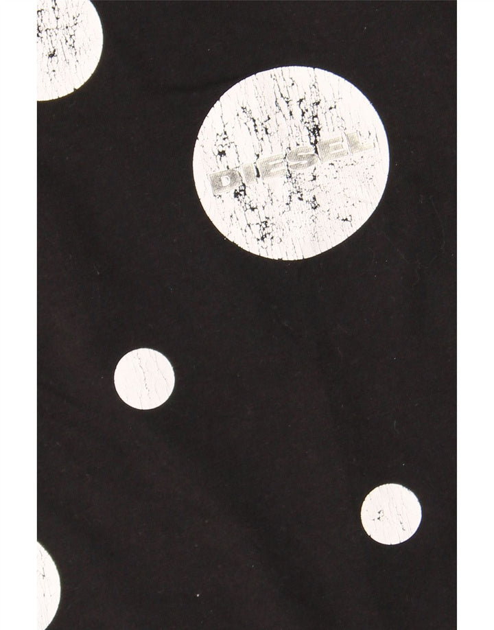 DIESEL T-Shirt Graphique Homme Noir Moyen à Pois Coton