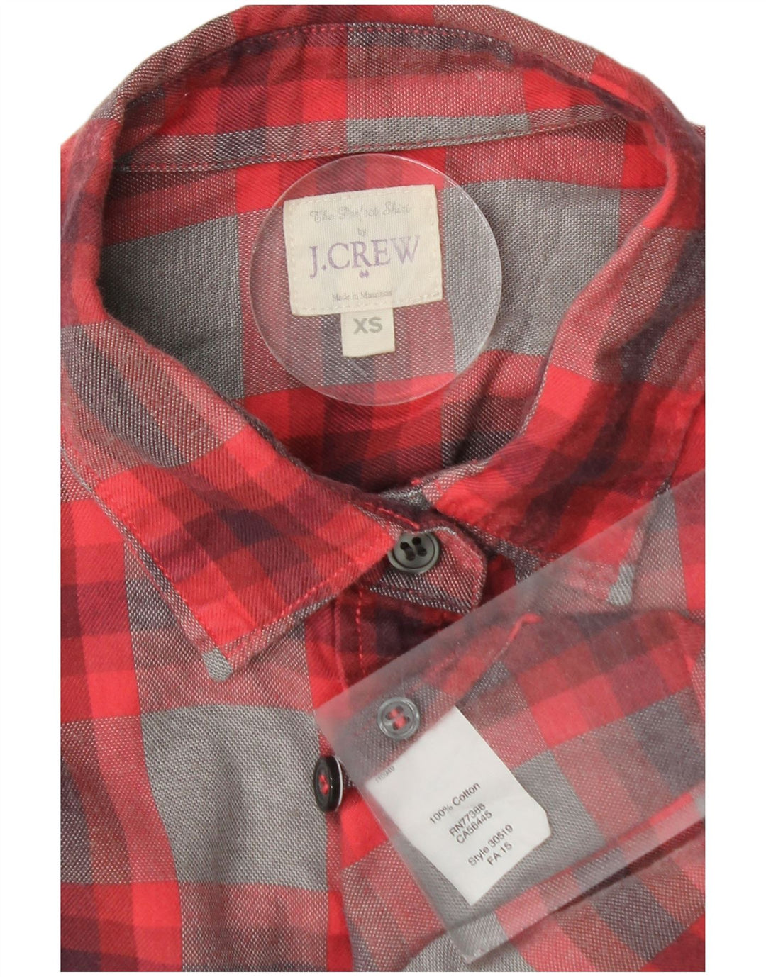 J. Crew Chemise en flanelle pour femme UK 6 XS Rouge à carreaux en coton
