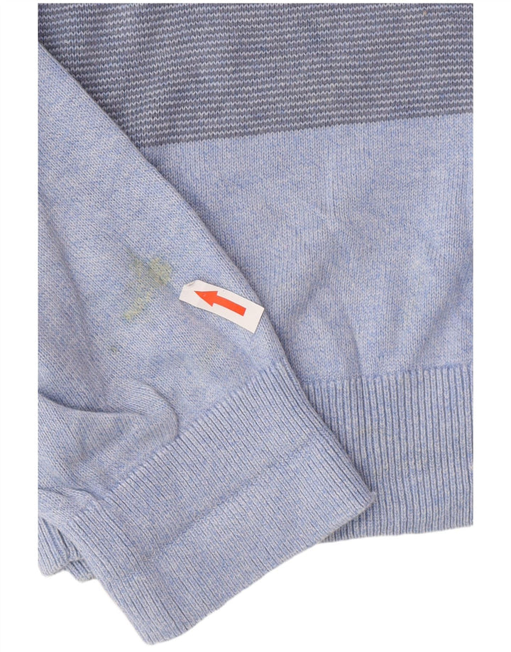 Marks & Spencer Pull à col rond pour homme Large rayé bleu