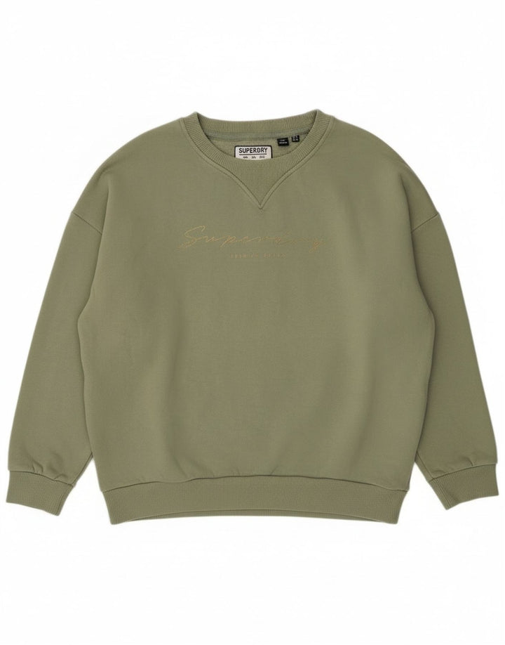 Superdry Sweat-shirt surdimensionné graphique pour femme UK 8 petit coton vert