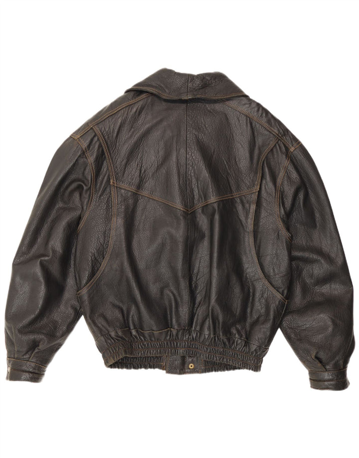 veste en cuir homme vintage UK 38 Brun moyen