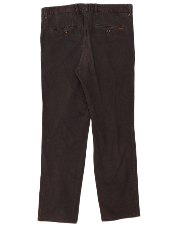 Massimo Dutti Pantalon chino coupe slim pour homme EU 42 Large W32 L29 Gris Coton