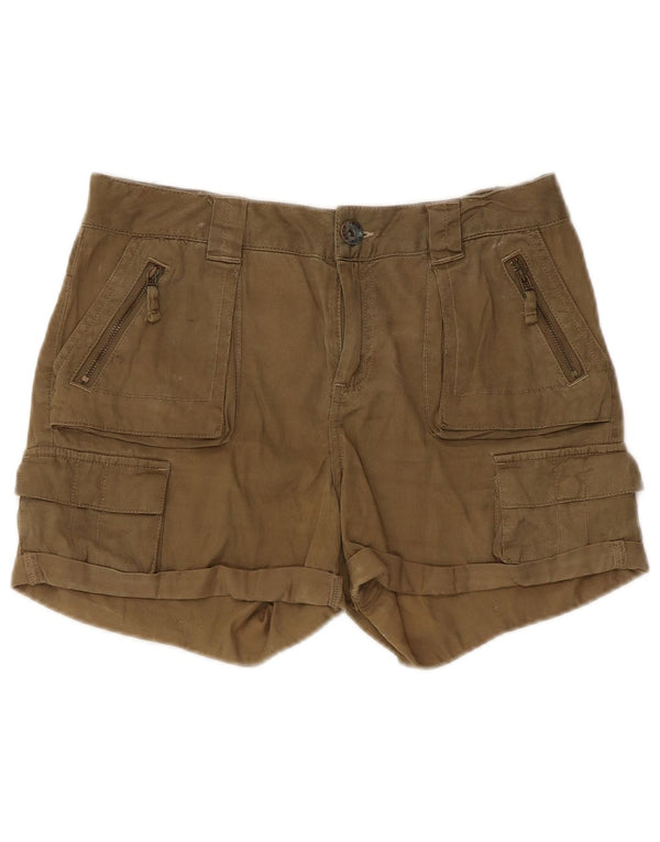Topshop Short cargo pour femme UK 8 Small W30 Kaki Lyocell