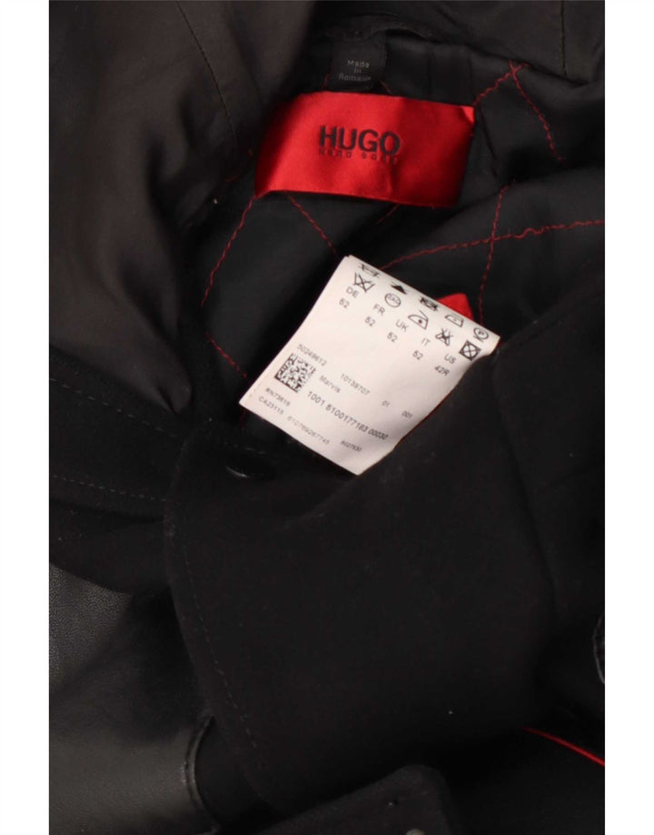 Hugo Boss Manteau à capuche pour homme EU 52 XL Laine noire