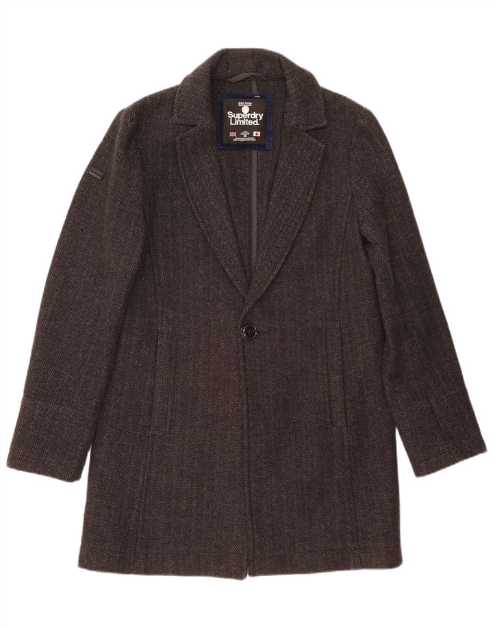 Superdry Pardessus XS Gris Laine à Chevrons Homme