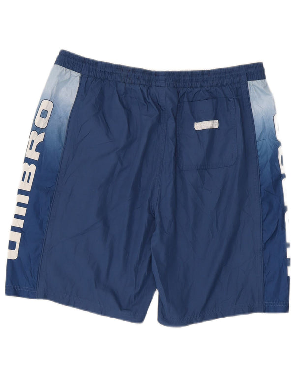 Umbro Short de Sport Graphique Homme Bleu Marine Large Polyester Colorblock