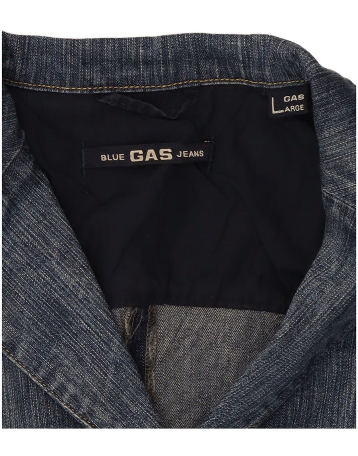 Gas Veste blazer en jean à 3 boutons pour femme UK 14 Grand coton bleu