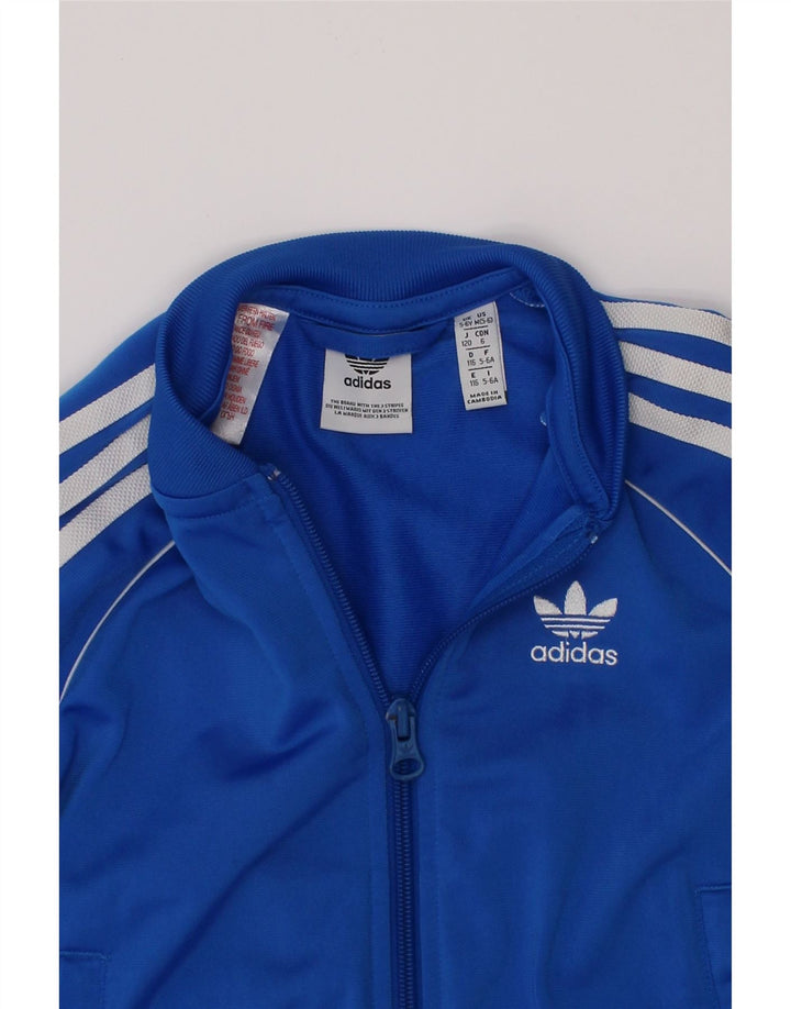 ADIDAS Veste de survêtement pour garçon 5-6 ans Bleu Polyester