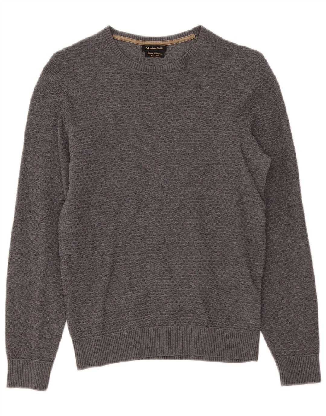 Massimo Dutti Pull Col Bateau Homme Petit Gris Coton