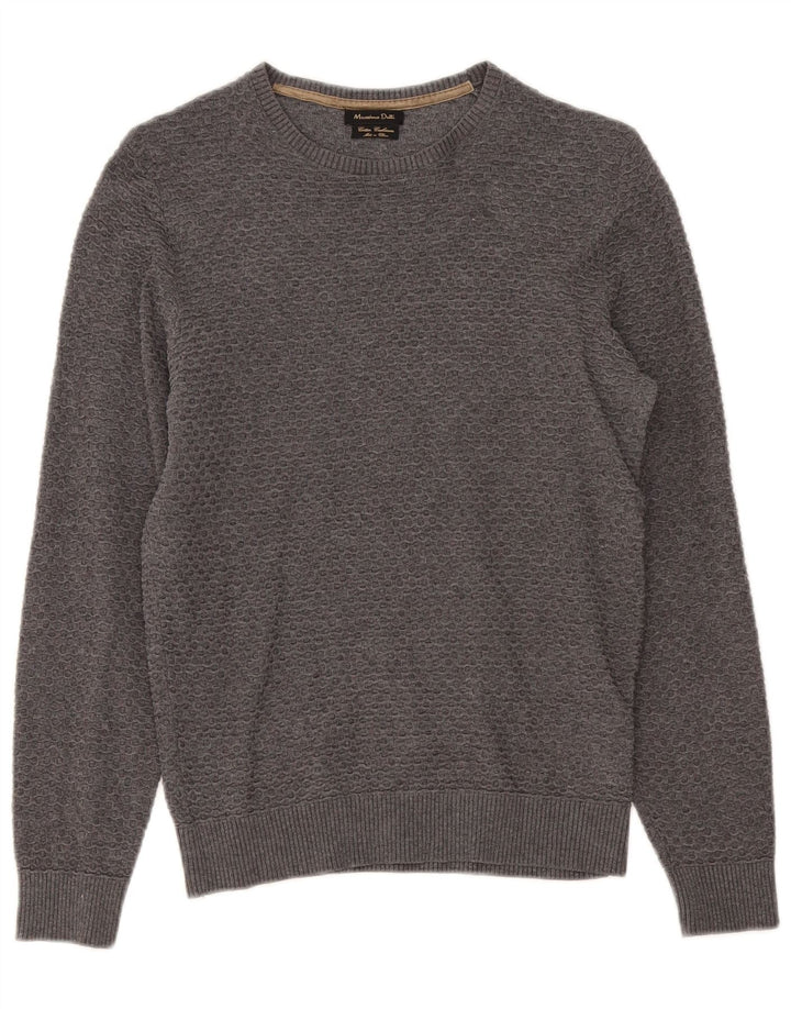 Massimo Dutti Pull Col Bateau Homme Petit Gris Coton