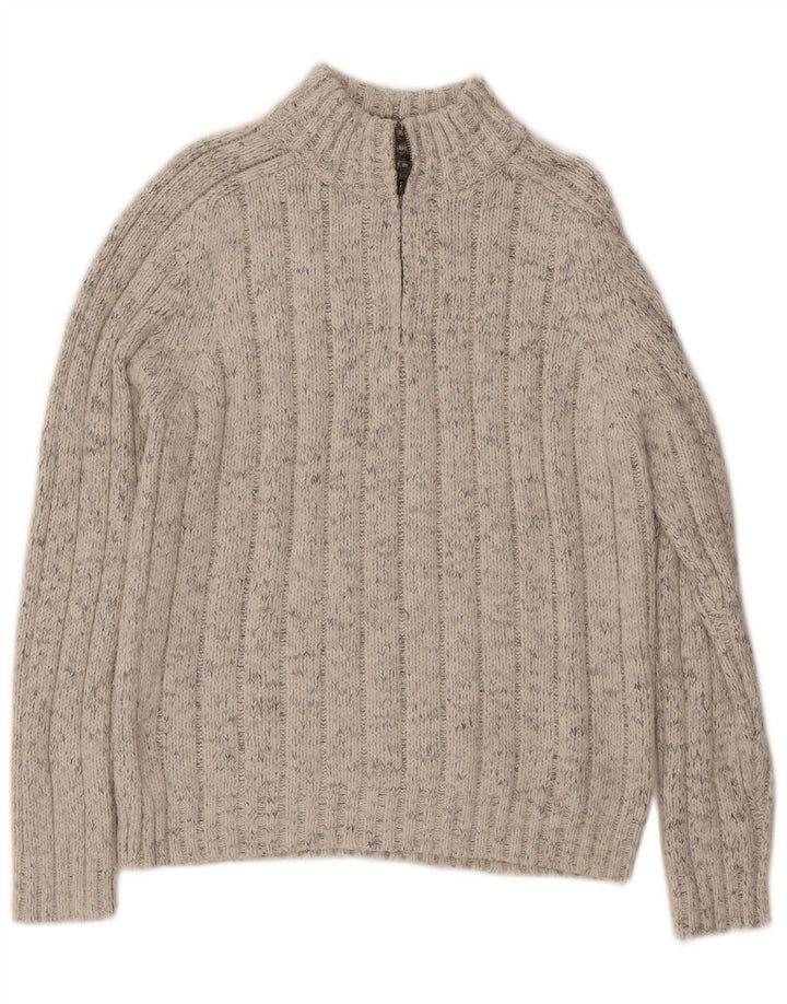 Marks & Spencer Pull col zippé pour homme en acrylique moucheté beige moyen