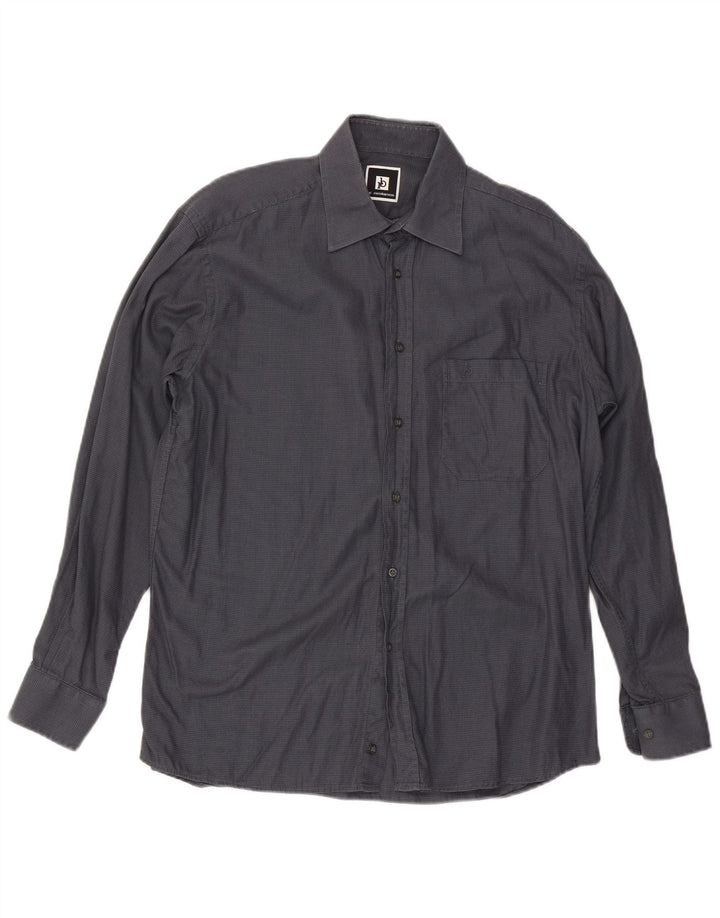 Roccobarocco Chemise Homme Taille 40 15 3/4 Coton à carreaux gris moyen