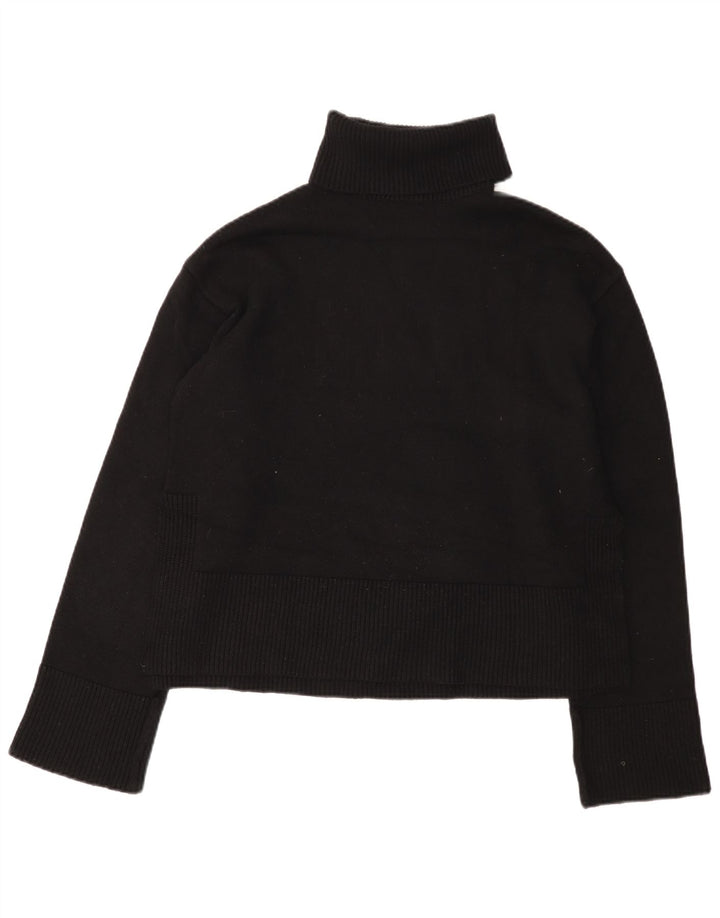 Zara Pull col roulé pour femme UK 14 Medium Noir Viscose