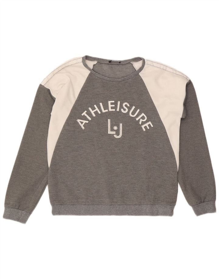 Liu Jo Sweat-shirt graphique pour femme UK 44 Gris moyen Colourblock