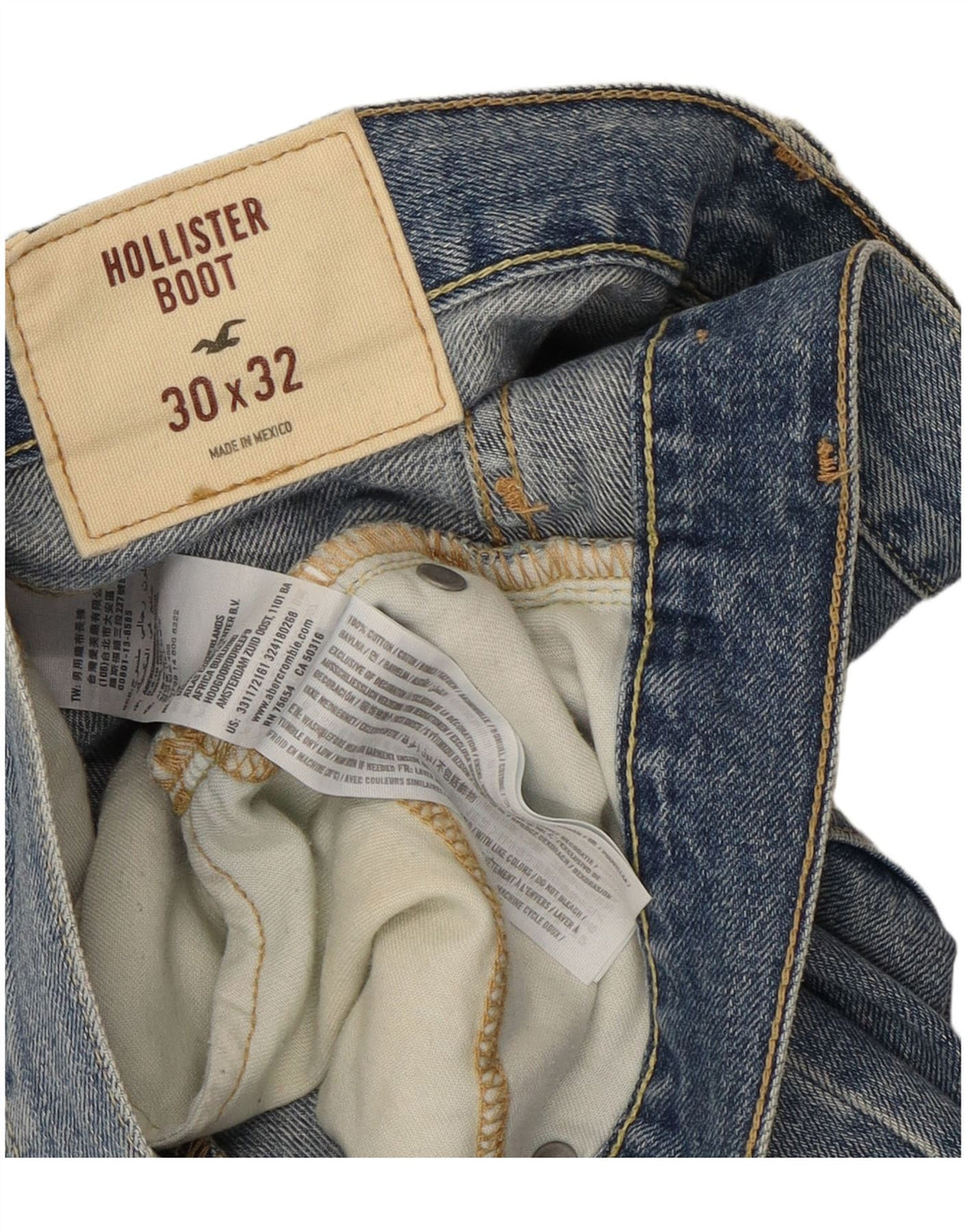 Hollister Jean Bootcut Femme W30 L32 Bleu Coton