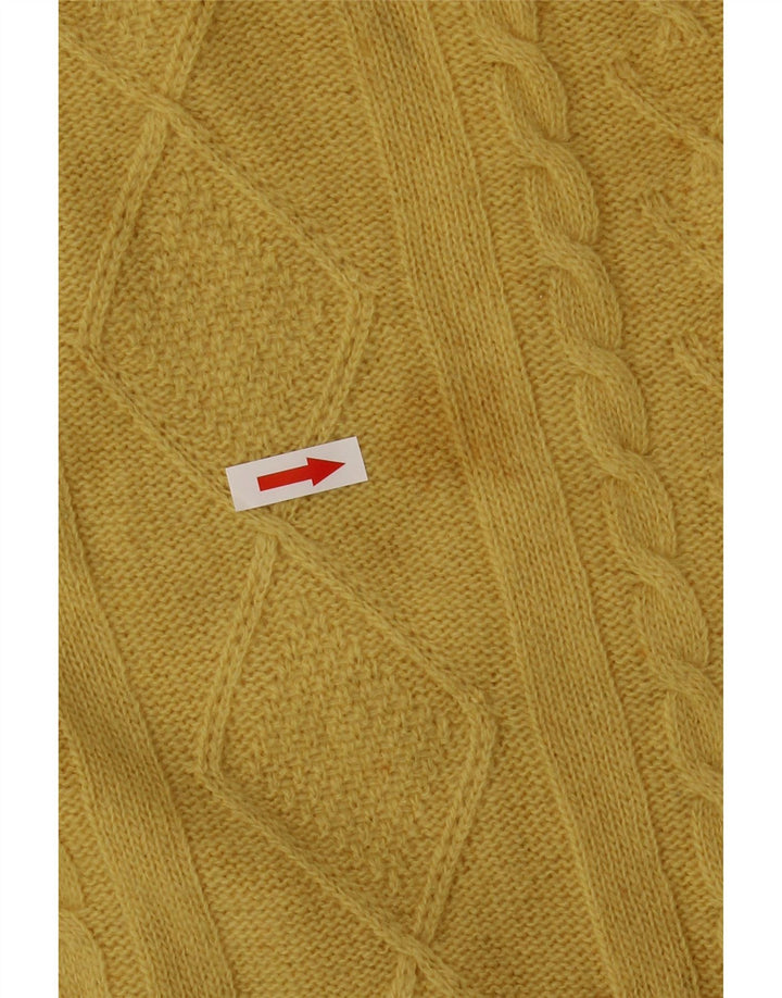 BENETTON Pull col roulé pour femme UK 10 Petit Jaune