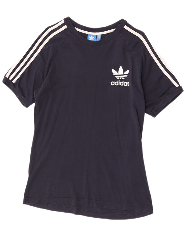 Adidas T-Shirt Femme Top UK 14 Medium Bleu Marine Coton Sports