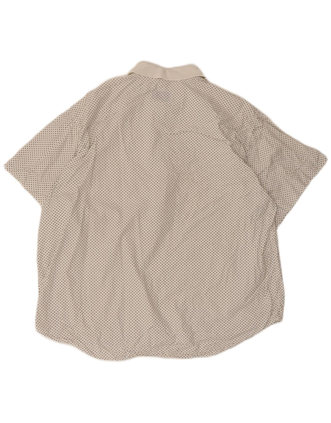 Benetton Chemise Pull à Manches Courtes Homme Blanc Moyen Coton Tacheté