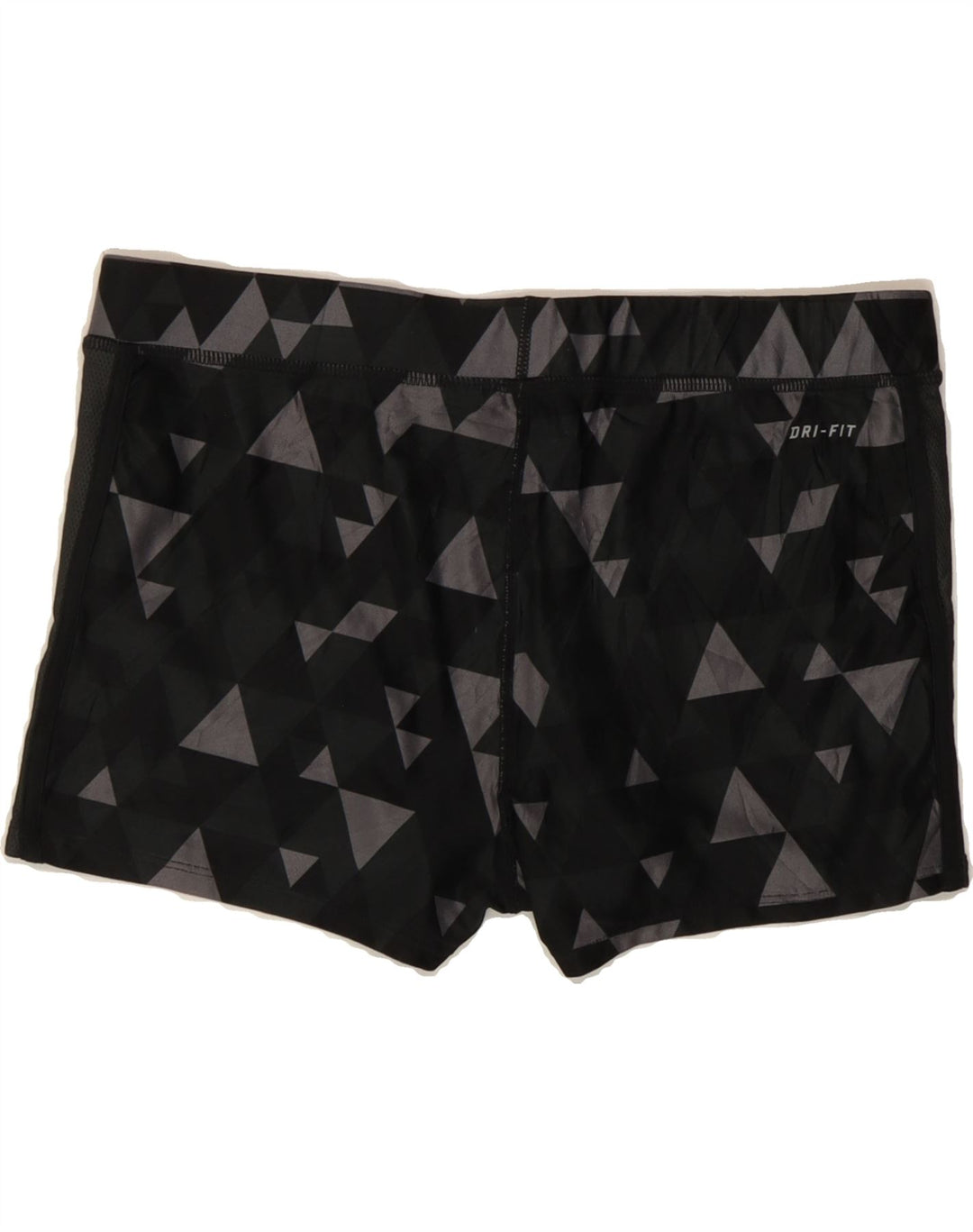 NIKE Womens Dri Fit Sport Shorts UK 14 Medium  Black Geometric Polyester Vintage Nike and Second-Hand Nike from Messina Hembry 