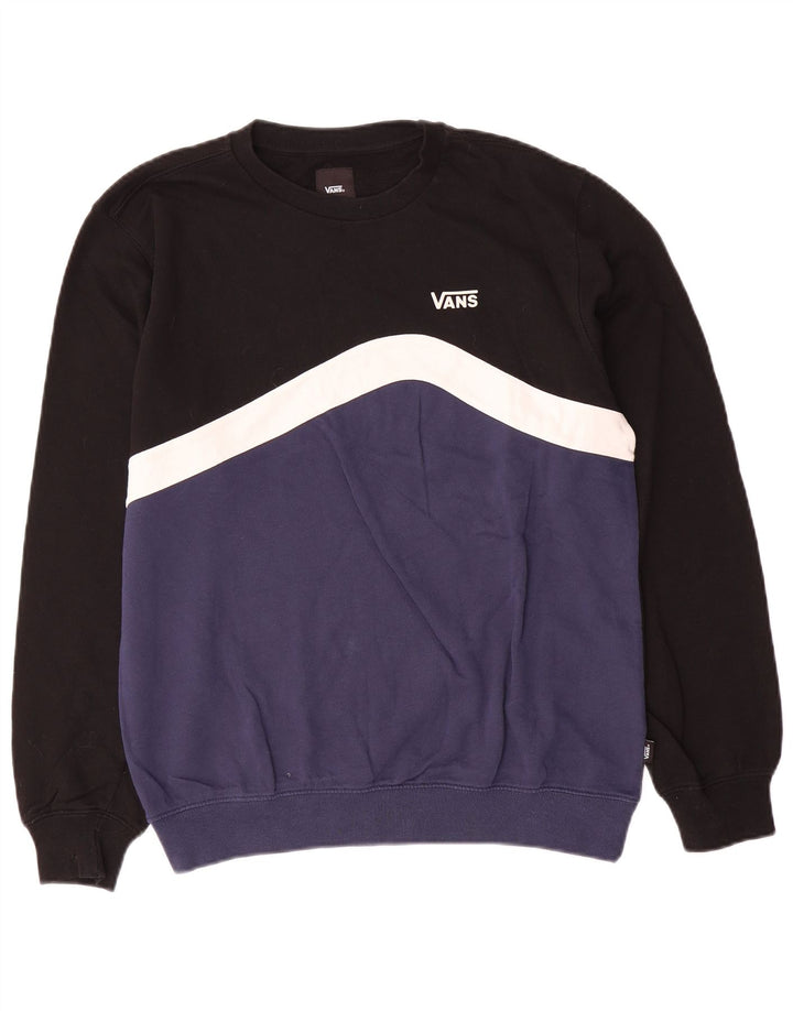 Vans Sweat-shirt pour homme en coton color block Noir Taille S