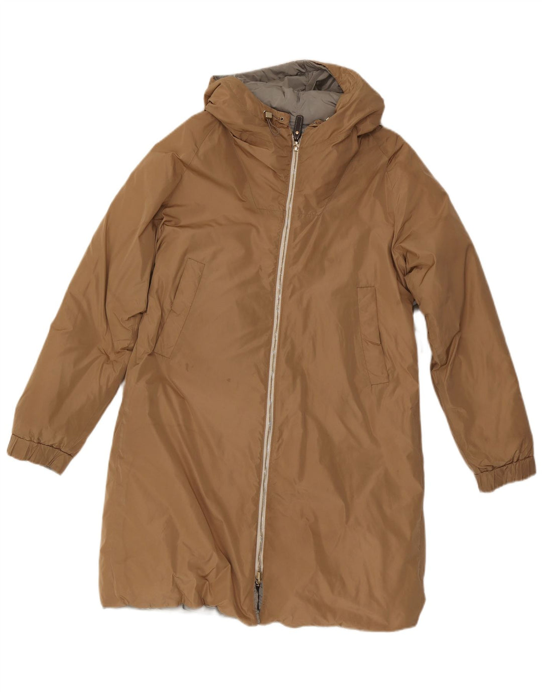 Max Mara Manteau matelassé réversible à capuche pour femme UK 10 Small Beige Polyamide