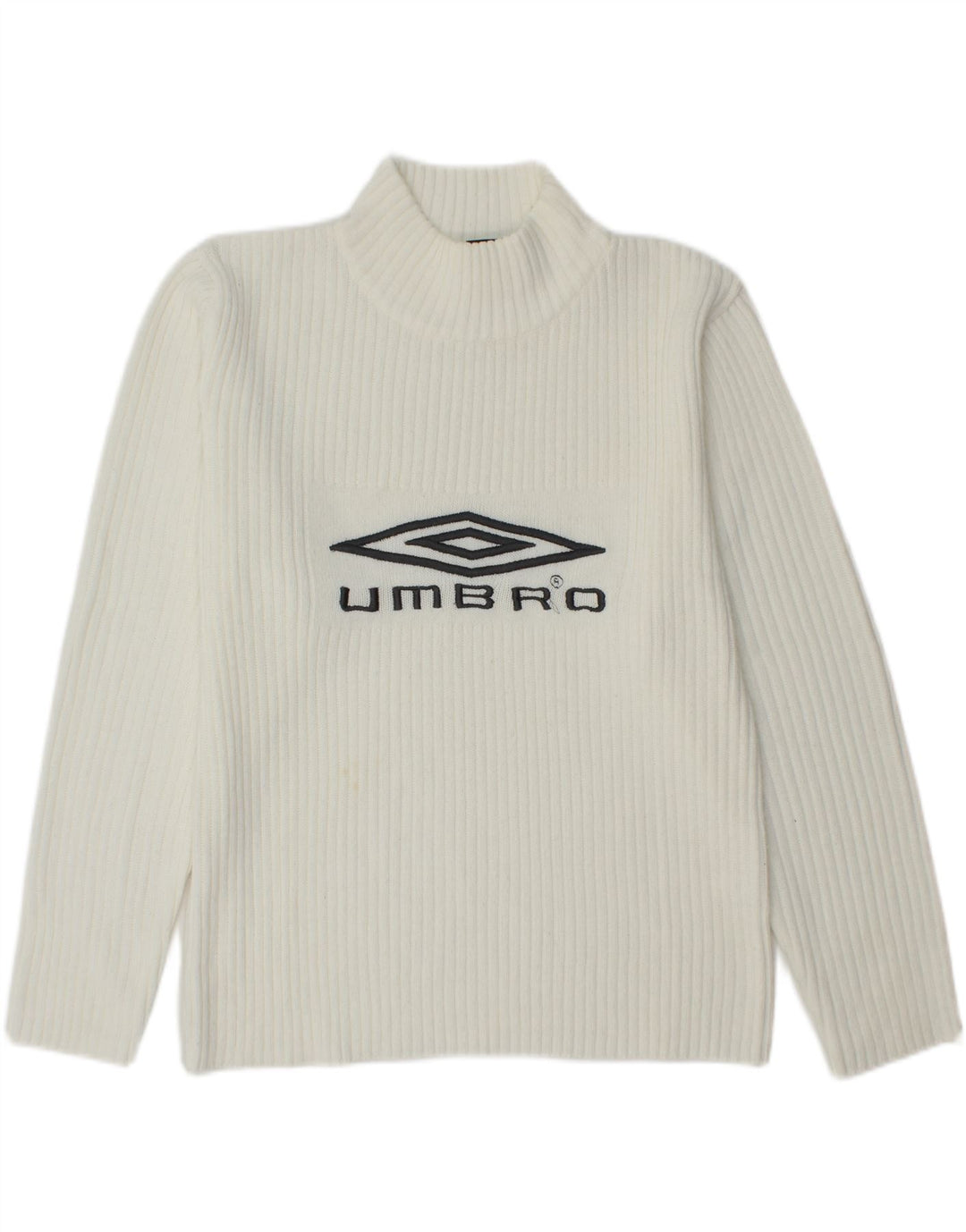 UMBRO Pull graphique à col roulé pour femme UK 16 Acrylique blanc moyen