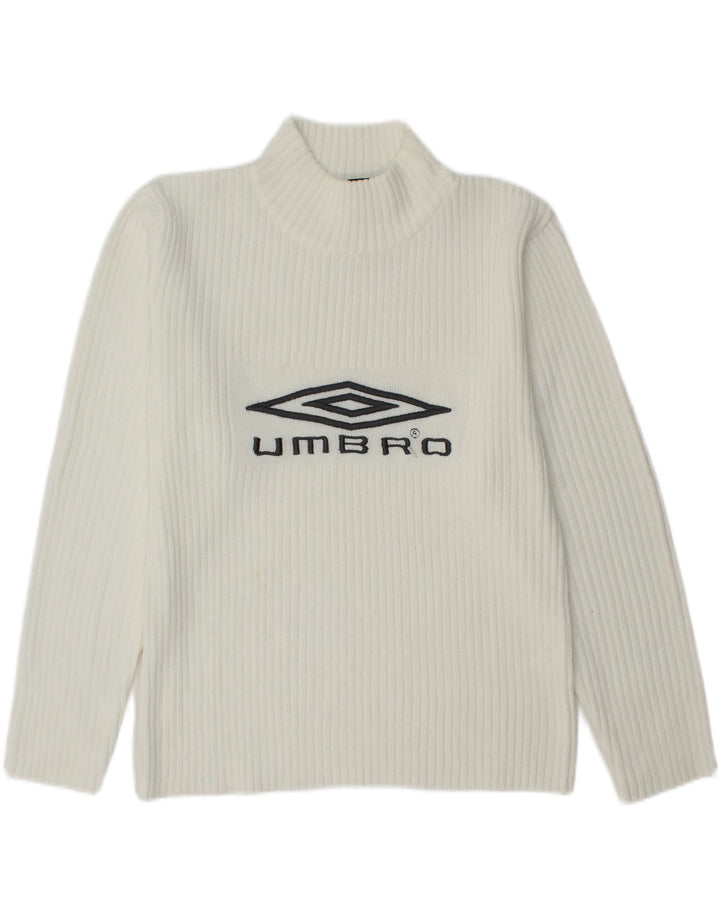 UMBRO Pull graphique à col roulé pour femme UK 16 Acrylique blanc moyen