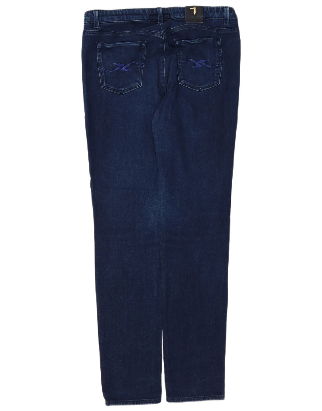 TRUSSARDI Jean Slim Femme IT 49 XL W35 L32 Bleu Marine Polyester