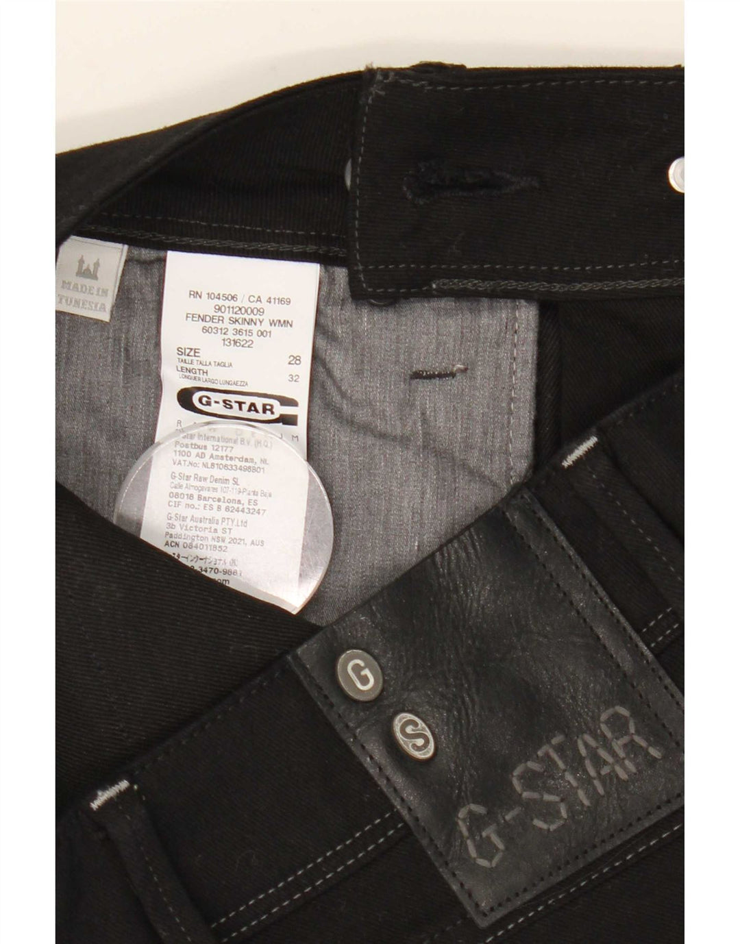 G-Star Femme 3301 Jean Skinny W28 L29 Noir Polyester