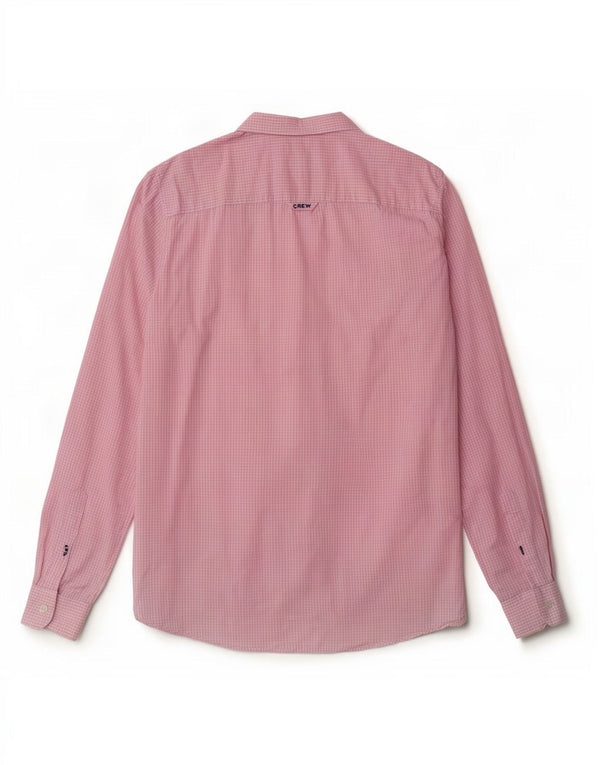 Crew Clothing Chemise classique pour homme en coton vichy rose moyen
