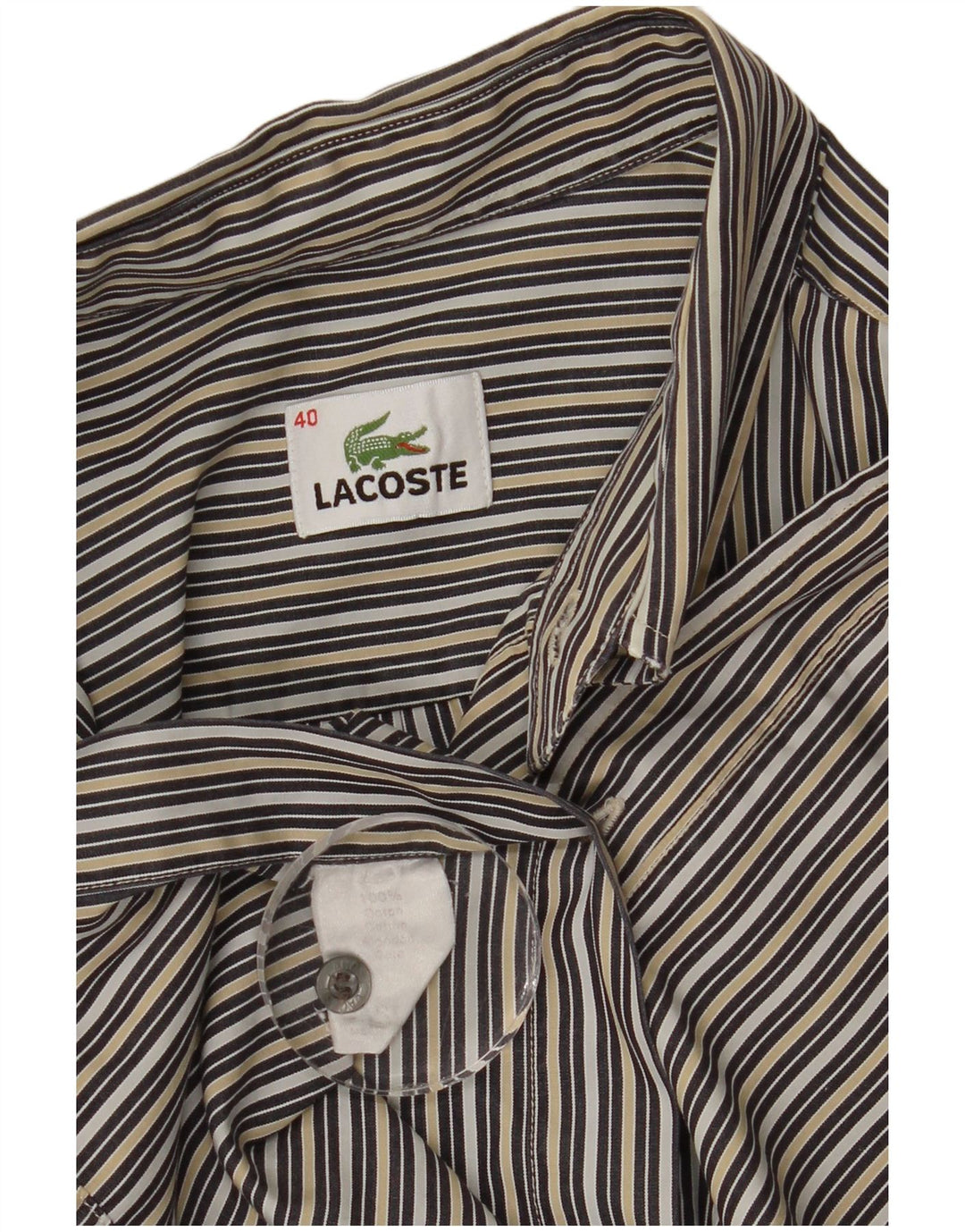 Lacoste Chemise Homme Taille 40 Moyen Multicolore Pinstripe Coton