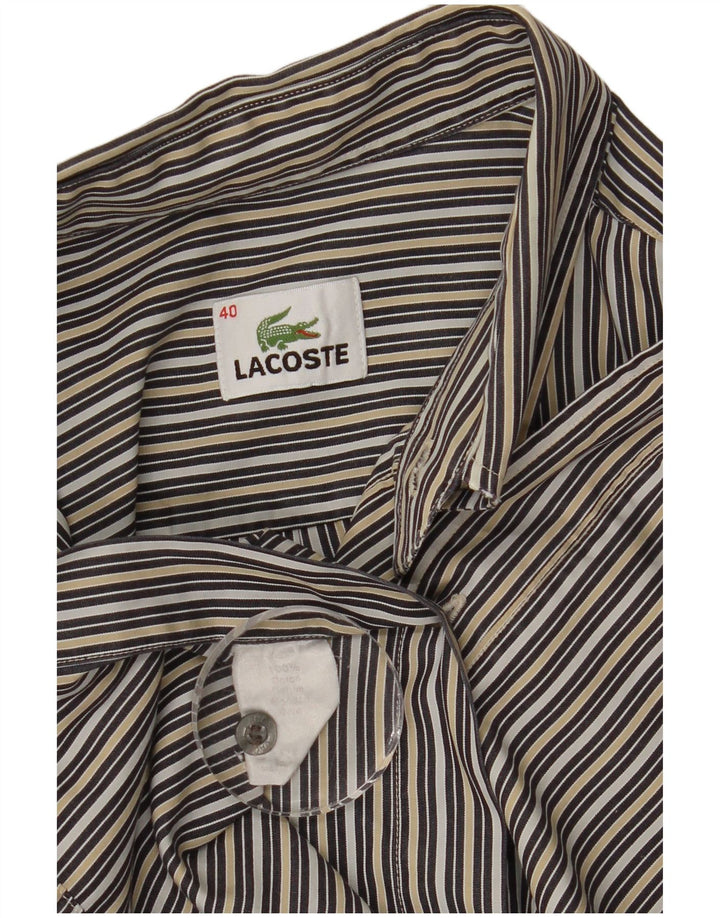 Lacoste Chemise Homme Taille 40 Moyen Multicolore Pinstripe Coton