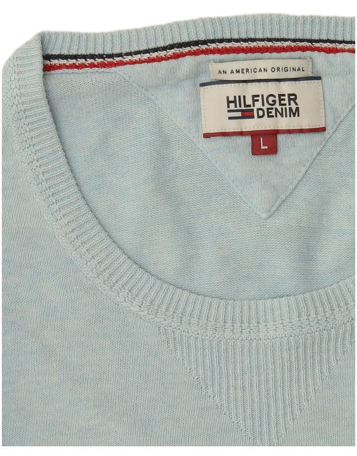 Tommy Hilfiger Pull à col rond pour homme Bleu Taille L