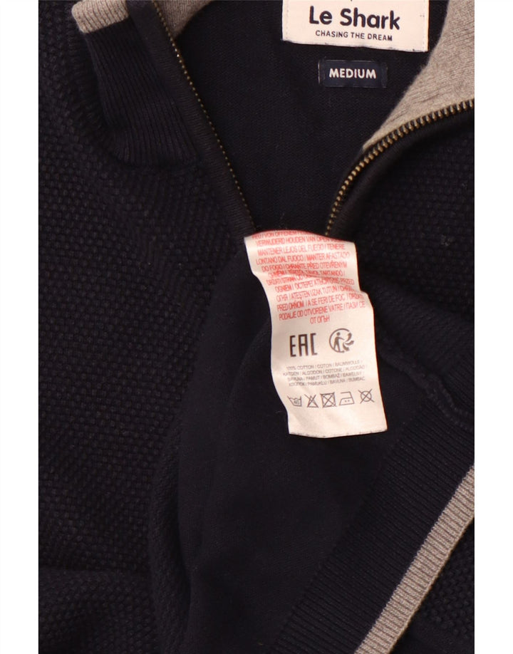 LE SHARK Pull Col Zippé Homme Bleu Marine Moyen Coton