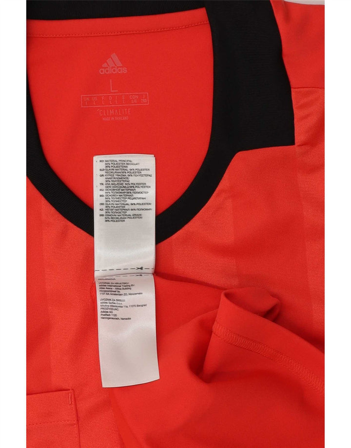 Adidas T-Shirt Homme Haut Large Rouge Colorblock Polyester